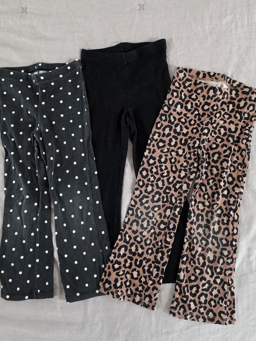 The Children's Place Girls Leggings Bundle Polka Dot Leopard Print Black Size XS